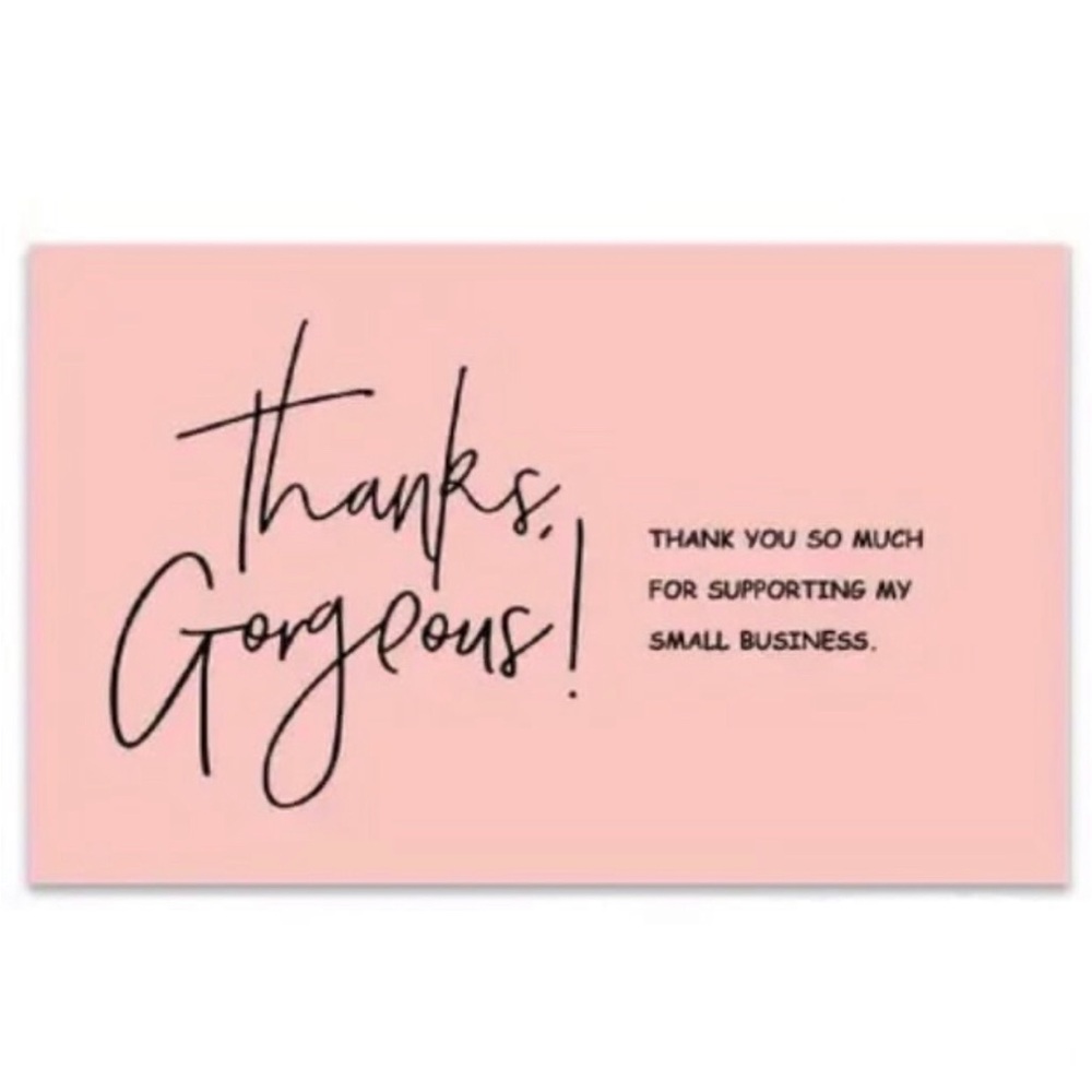 (40) Thanks Gorgeous! Small Pink Cards , Set of 50 (F01)